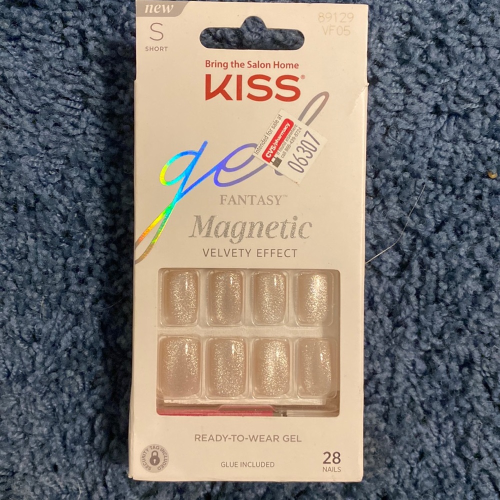 Press on Nails Short Length Silver Glitter